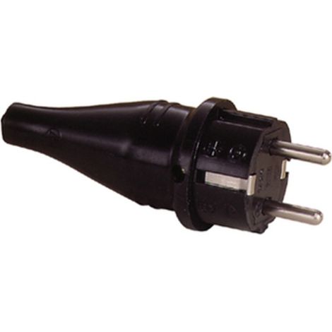 Prise SCHUKO en caoutchouc solide, DIN 49440/441, caoutchouc, IP44, noir