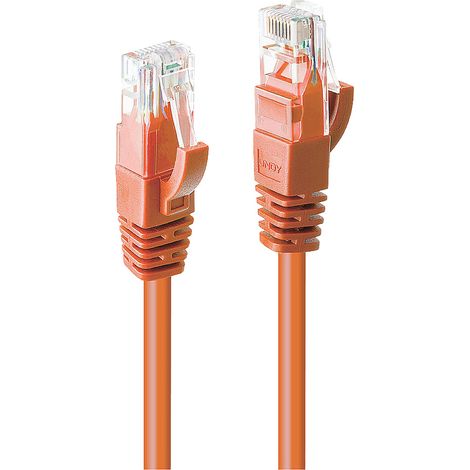 LINDY 48108 RJ45 Netzwerkkabel, Patchkabel CAT 6 U/UTP 2.00 m Orange 1 St.