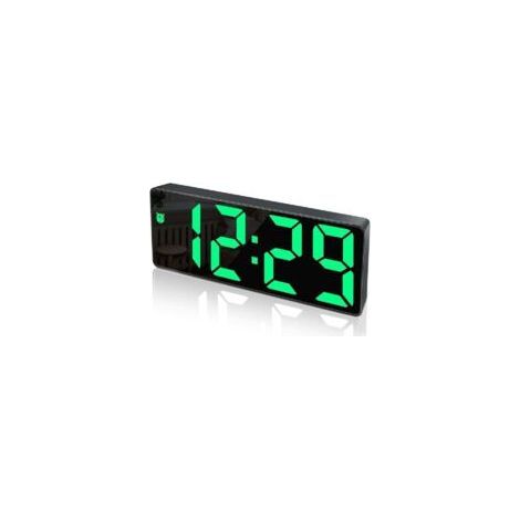 Digitaler Wecker mit großem LED-Display, Spiegeloberfläche, Schlummerfunktion, USB-Ladeanschluss und einstellbarer Helligkeit. Geeignet für Schlafzimmer und Büro.