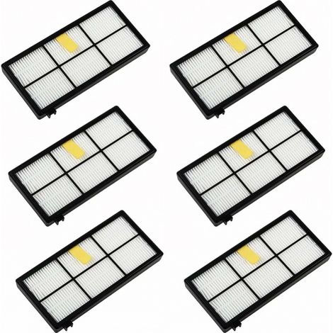 Kits de accesorios de filtros de repuesto de 6 piezas para iRobot Roomba 800 900 Series 850 860 861 866 870 880 890 900 960 980 981 985 (1/5)