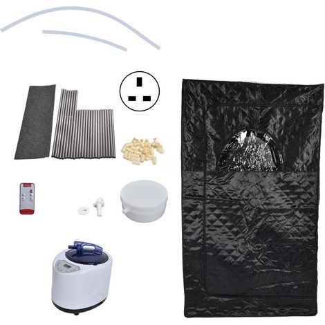 Kit Sauna Portable 1000W avec Générateur Vapeur Réglable 1-9 Vitesses, Tente 2,68L pour Détente, Prise UK 220-240V (1/5)