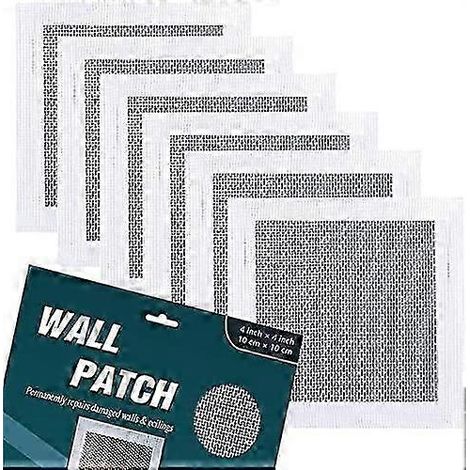 Kit de réparation pour cloisons sèches, 6 kits de réparation murale en fibre de verre, pour combler les trous dans vos murs, patch de réparation de trous (10,2 x 10,2) (1/5)