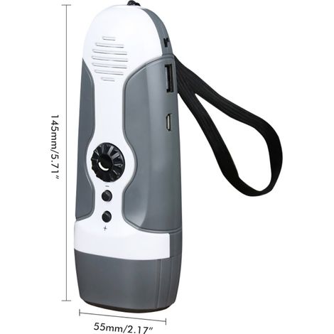 Handkurbel-Taschenlampe mit 3 LEDs, FM-Radio und Alarm für Reisen, Camping, Bergbau und Katastrophenfälle (1/5)