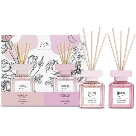 DIFFUSORI BASTONCINI LIGHT ROSE E PURE ROSE 2 DA 50 ML IPURO
