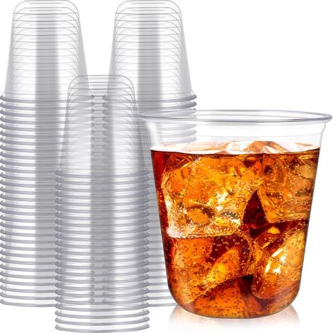 Lot de 100 gobelets de fête en plastique rigide, 355 ml, réutilisables, ronds, pour desserts, fêtes, mariages, anniversaires, dégustations (1/5)