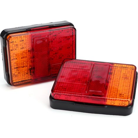 2 Stück LKW-Rückleuchten, quadratische Blinkerlampen mit 30 superhellen LEDs (1/5)