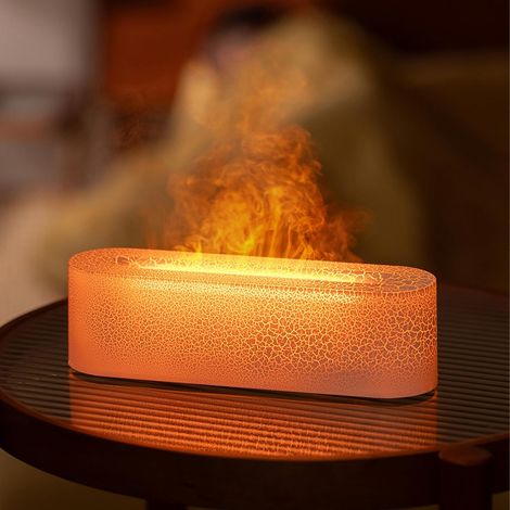 Humidificateur, Humidificateur De Bureau À Flamme 7 Couleurs Avec Synchronisation À 3 Vitesses Et Fonction D'Arrêt Automatique, Adapté Aux Bureaux, Chambres, Salons, Cuisines, Etc. (1/5)