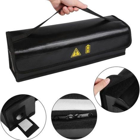 Sac de rangement pour batterie de vélo électrique 49,5 x 15 x 15 cm, grande capacité, sac pour batterie lithium ignifugé, protection pour chargement et stockage (1/5)