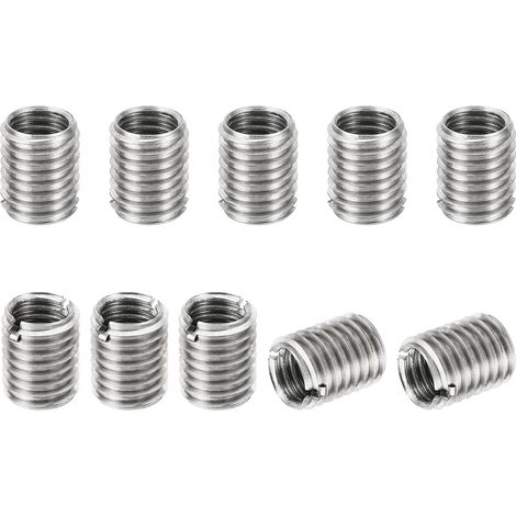 Filetage Adaptateurs Manchon Réduction Écrou Insert Fileté, 10 pc M121.75 Mâle Vers M101.5 Femelle Réparation Insérer Écrou Vis Réducteur Conversion Inox Acier Fixation 15mm (1/5)