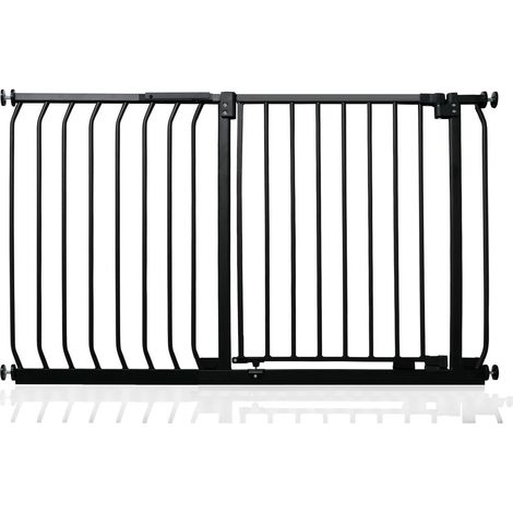 Safetots Barrière De Sécurité Elite, Barrière D'escalier À Fixation Par Pression, 107cm - 116cm, Couleur Noir Mat