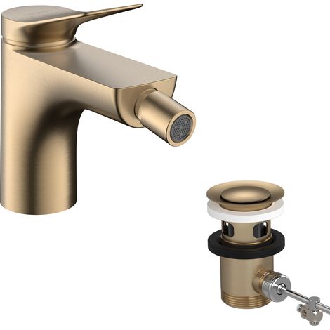 Hansgrohe Vivenis - Bidetarmatur mit Ablaufgarnitur, Bronze gebürstet 75200140