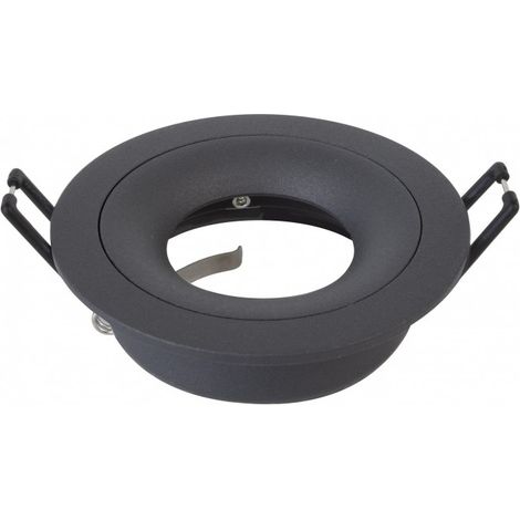Collerette support d'encastrement GU10 / MR16 - CURVE - Rond - Noir