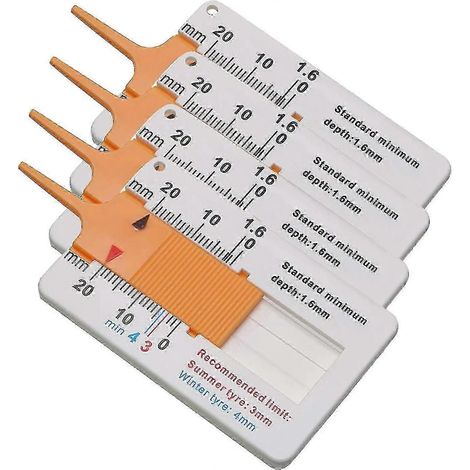 Jeu de quatre jauges de profondeur de gravure, plage de mesure de profondeur de gravure 0-20 mm, compatible avec les motos, réglable. (1/5)