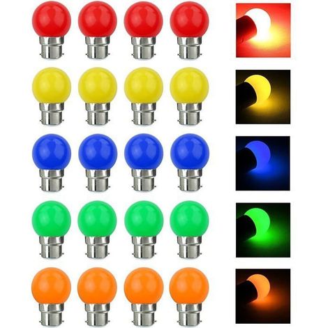 Ampoule LED Couleur B22 3W équivalente 30W 240LM AC 220V-240V B22 Baïonnette Ampoules Guirlande Couleur LED Ampoules Multicolore (1/5)
