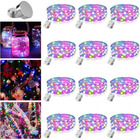 Guirlande Lumineuse - 20 LED ou 30 LED - Blanc Chaud - Fonctionne sur Piles - Étanche IP68 - 3 Modes - Pour Décoration Intérieure et Extérieure - 1 Pièce (1/5)