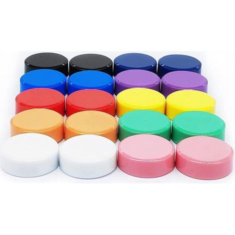 Set di 20 potenti magneti da frigorifero, piccoli, rotondi, colorati e decorativi per frigorifero, lavagna, scuola, ufficio (10 colori) (1/5)