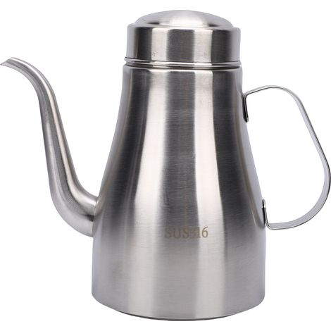 Lattina per olio in acciaio inox con coperchio, contenitore di grande capacità, bottiglia a tenuta stagna, dispenser di condimenti per cucina e ristorante, 946 ml (32 oz). (1/5)