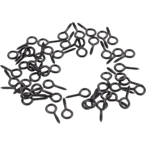 VICASKY 50 pièces Ganchos de Ojo Tornillo Negros Hierro Diseño (1/5)