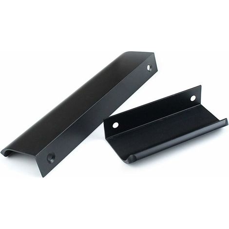 Kitchen Cabinet Handle Drawer Curved Door Handle Pull Knobs Black Invisible Concealed Hidden Pull Handle Aluminum Alloy Concealed Furniture Handles Wardrobe Handles for Kitchen Bedroom 8PCS (120mm) (1/5)