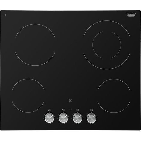 De'Longhi PVC61FK Piano cottura elettrico 60 cm 4 zone vetroceramica manopola frontale 6400 W colore Nero
