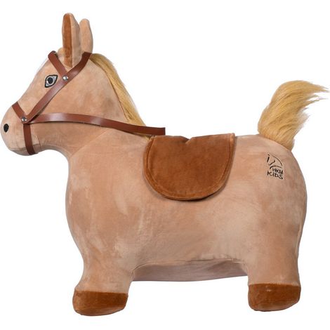 marrone chiaro - Cavallino giocattolo per saltare rivestito in tessuto Jumping Horse