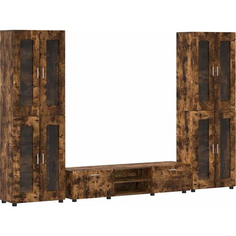 Maison Exclusive - Ensemble meuble TV FLORIN 3 pcs Chêne fumé Bois d'ingénierie