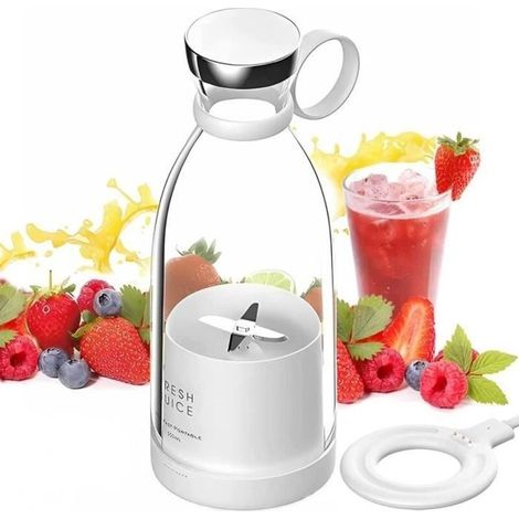 Portable Smoothie Blender, Portable Smoothie Mixer, with USB and Wireless Charging, 350ml Milkshake Maker, for Travel, (1/4)