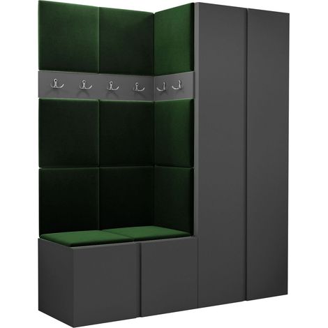 Conjunto para recibidor Pinis III, Manila 35, 186x158x46cm, Aglomerado laminado, Tapiz, Montada en la pared, Colocada (1/5)