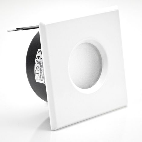 Support downlight carré blanc étanche IP65 Dim 83x83mm (1/5)