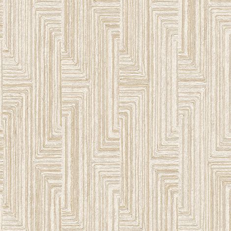 Ethno Tapete Profhome SA524012-DI heißgeprägte Vliestapete in Textiloptik und metallischen Akzenten creme perl-beige 5,33 m2
