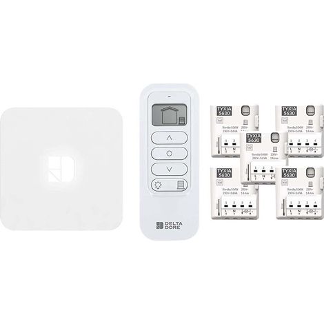 Delta Dore – Pack Tyxia 642 connecté pour volets roulants – Commande à distance via smartphone – Moteur Brushless – 6351437