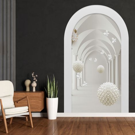 Stickers Trompe l'oeil Arche - Voute - Colonnes Effet 3D - 60 x 100 cm (1/3)