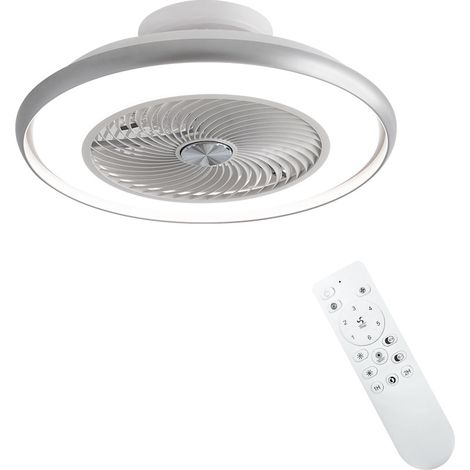 Mattweißer Deckenventilator mit Beleuchtung Leise (45 dB) 6 Geschwindigkeitsstufen Durchmesser 59 cm (1/5)