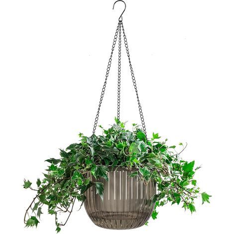 Lot de 1 Pot de Fleurs à arrosage Automatique pour intérieur - 21 cm - avec Crochets et Trous de Drainage - pour Jardin et Maison (1/5)
