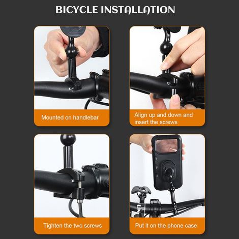 Wasserdichte und um 360° drehbare Fahrrad-Handyhalterung, kompatibel mit Smartphones von 3,5 bis 7 Zoll. (1/4)