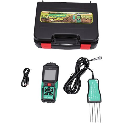 Testeur de sol 9 en 1 avec écran LCD : mesure de l’humidité, de la température, du pH, de la conductivité électrique, de l’azote, du potassium et du NPK pour le jardinage et l’agriculture. (1/5)