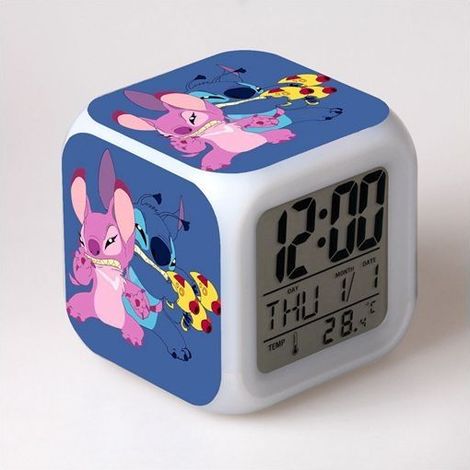 Petite Taille 3inch 8 cm,Stitch,Anime, Réveils numériques LED pour beb,Décoration de Chambre pour Les Enfants-09 (1/5)