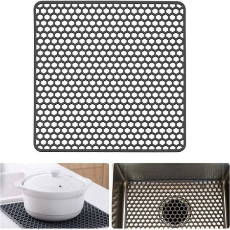 [NEVER USED] Silicone sink mat, kitchen grid for stainless steel or porcelain farmhouse sinks, 34 cm x 34 cm