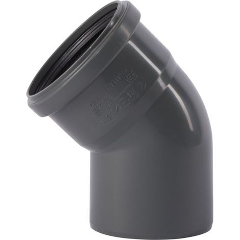 Coude HTsafe 174120 DN/OD 90° – Tube d'évacuation PVC insonorisé – Triple lèvre d'étanchéité – Paroi lisse RAL 7043 – Ostendorf (1/2)