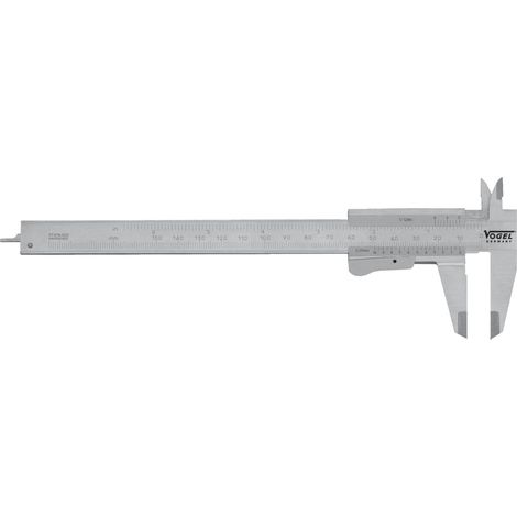 Pied à coulisse VOGEL, capacité de 150 mm, mâchoire de 40 mm, DIN 862 pour les utilisateurs gauchers.