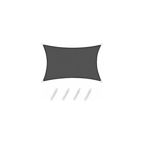 Voile d'ombrage Voile d'ombrage Rectangulaire 2x4m, Toile ombrage Solaire imperméable et résistante, pour Patio Jardin terrasse, Couleur Graphite (1/5)
