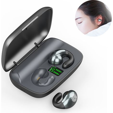 Écouteurs sans fil Bluetooth à conduction osseuse, style contour d'oreille, avec écran tactile LED et LED. (1/5)