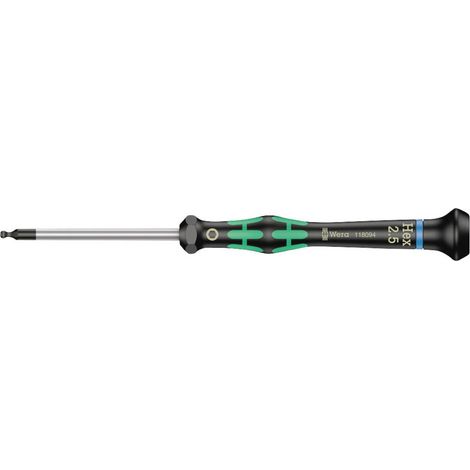 Wera 2052 Elettronica e meccanica di precisione Cacciavite a esagono interno Dimensione chiave (metrica): 2.5 mm Lunghe (1/5)