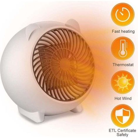 Mini fan heater, energy-saving fan heater, portable electric heater, electric heater for bathroom/office (1/4)