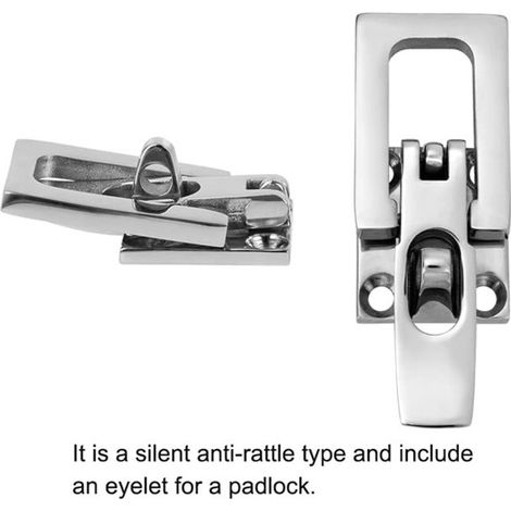 1 set. Color: Silver. Material: Stainless steel. Marine square lock with pull-out safety lock, clamp lock, hinge.--DTEKGAZ