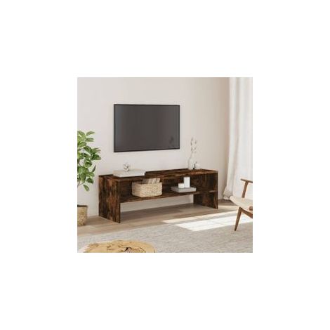 Meuble TV chêne fumé 120x40x40 bois d'ingénierie (1/5)