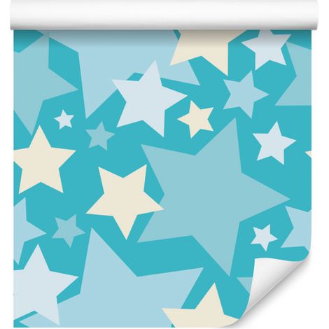 Precioso papel pintado decorativo de estrellas para salón y dormitorio, 50x1000 cm. (1/5)