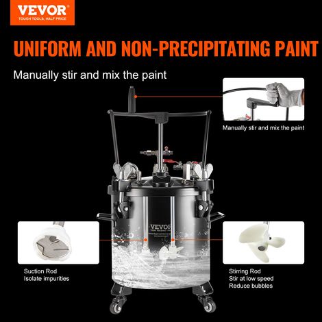 Réservoir de Peinture sous Pression 20 L, Pot de Pression de Peinture Pression Réglable 70 psi, Système de Pulvérisation de Peintur… (1/5)