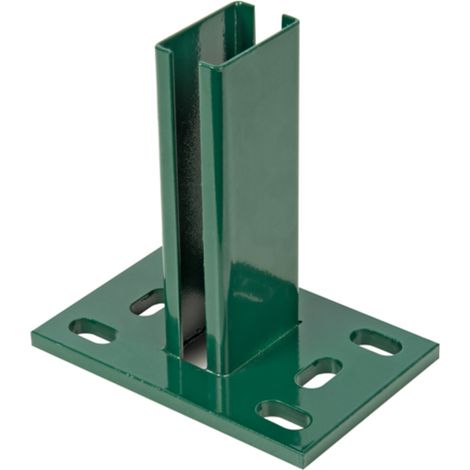 ALBERTS Pfostenträger für Zaunpfosten Doppelstab-Gittermatten, grün, z.Aufschraub., 150x100 (1/2)