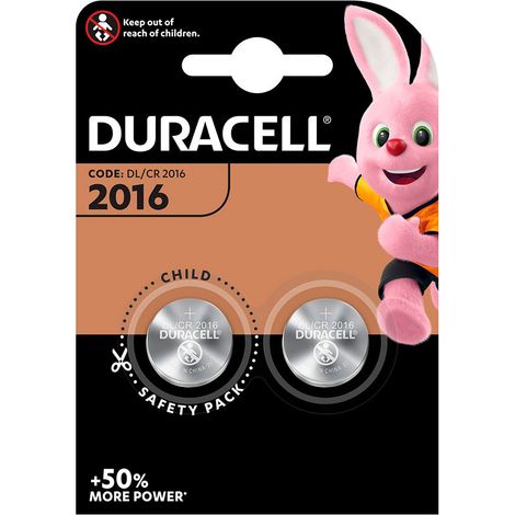 Pile au lithium micro bouton Duracell cr2016 blister 2 unités ø20x1,6mm (1/2)